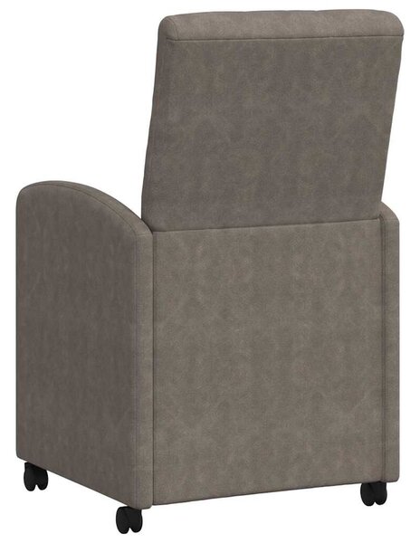 VidaXL Kerekes Étkező Székek 2 pcs Szürke 57 x 67 x 98 cm Műbőr