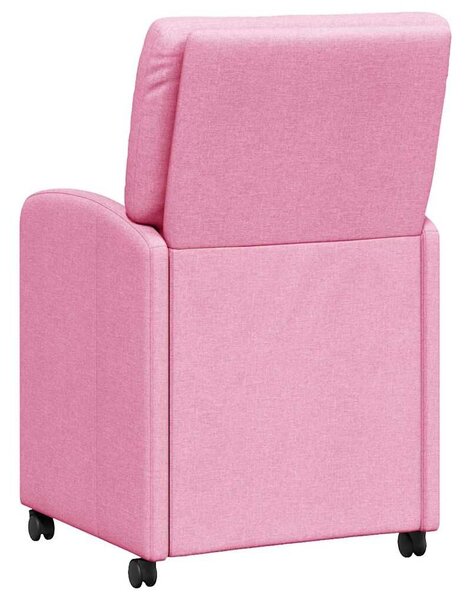 VidaXL Kerekes Étkező Székek 2 pcs Rózsaszín 57 x 67 x 95 cm szövet
