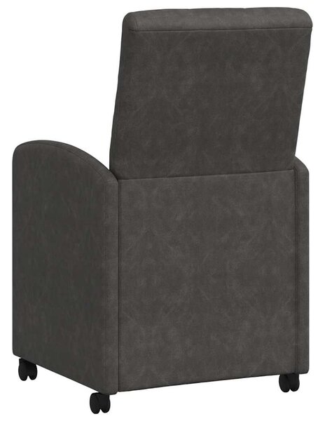 VidaXL Kerekes Étkező Székek 2 pcs Fekete 57 x 67 x 98 cm Műbőr