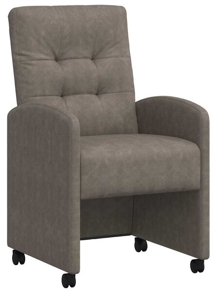 VidaXL Kerekes Étkező Székek 2 pcs Szürke 57 x 67 x 98 cm Műbőr