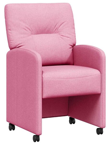 VidaXL Kerekes Étkező Székek 2 pcs Rózsaszín 57 x 67 x 95 cm szövet