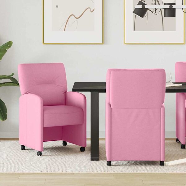 VidaXL Kerekes Étkező Székek 2 pcs Rózsaszín 57 x 67 x 95 cm szövet