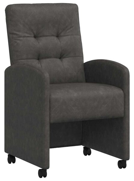 VidaXL Kerekes Étkező Székek 2 pcs Fekete 57 x 67 x 98 cm Műbőr