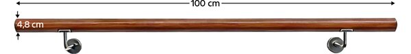 KONDELA Fogantyú/korlát, tömör fa, barna, 100 cm, MANEL TYP 1