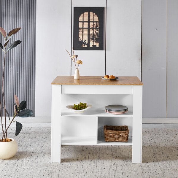 KONDELA Konyhasziget, 103x70 cm, tölgy/fehér, LUNAN