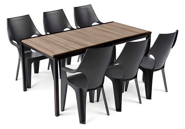 Parker Large 6+1 kerti bútor garnitúra szett kőris-grafit