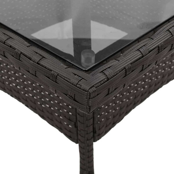 VidaXL - 5 részes Kerti Étkezőgarnitúra - Polyrattan - Fekete