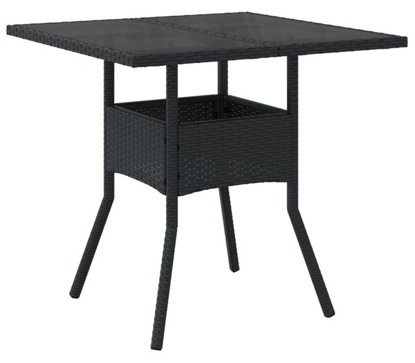 VidaXL - 5 részes Kerti Étkezőgarnitúra - Polyrattan - Fekete