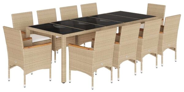 VidaXL Polyrattan Kerti Étkezőgarnitúra - 11 Fős