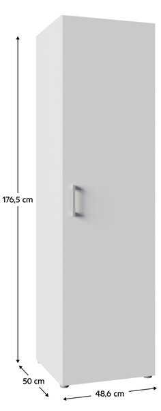 KONDELA Szekrény 1D, polcos, fehér, ROMER NEW TYP 1