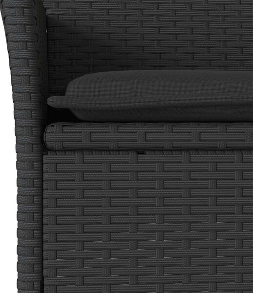 VidaXL 5 Részes Kerti Étkezőgarnitúra - Fekete Polyrattan/Akácfa