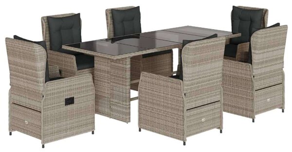 Vidaxl Polyrattan Kerti Étkezőgarnitúra - 7 részes