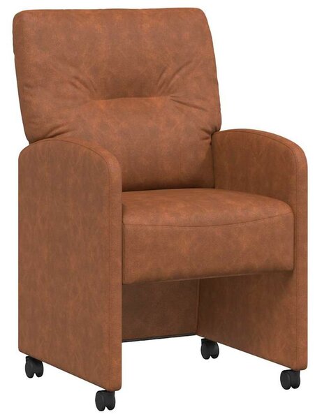 VidaXL Kerekes Étkező Székek 2 pcs Barna 57 x 67 x 95 cm Műbőr