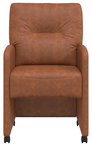 VidaXL Kerekes Étkező Székek 2 pcs Barna 57 x 67 x 95 cm Műbőr
