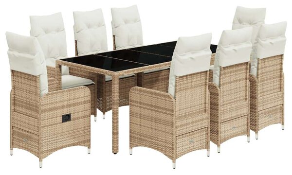 VidaXL Polyrattan Kerti Bútor - 9 részes Bisztró garnitúra