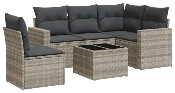 VidaXL Polyrattan Kerti Ülőgarnitúra - 6 részes, Világosszürke