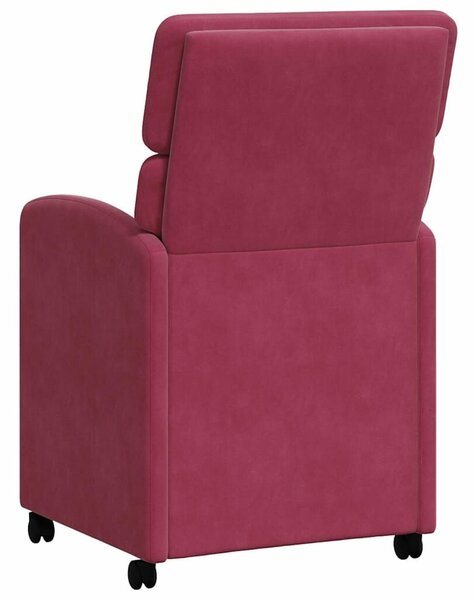 VidaXL Kerekes Étkező Székek 2 pcs bordó 58 x 65 x 98 cm Bársony
