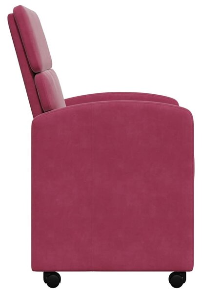 VidaXL Kerekes Étkező Székek 2 pcs bordó 58 x 65 x 98 cm Bársony