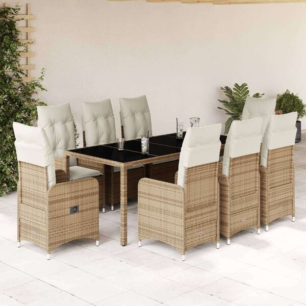 VidaXL Polyrattan Kerti Bútor - 9 részes Bisztró garnitúra