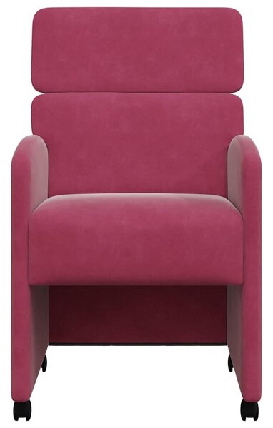 VidaXL Kerekes Étkező Székek 2 pcs bordó 58 x 65 x 98 cm Bársony