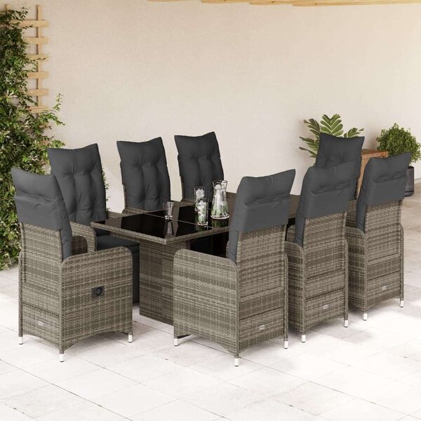 VidaXL Polyrattan Kerti Bútorgarnitúra - 9 Elemes