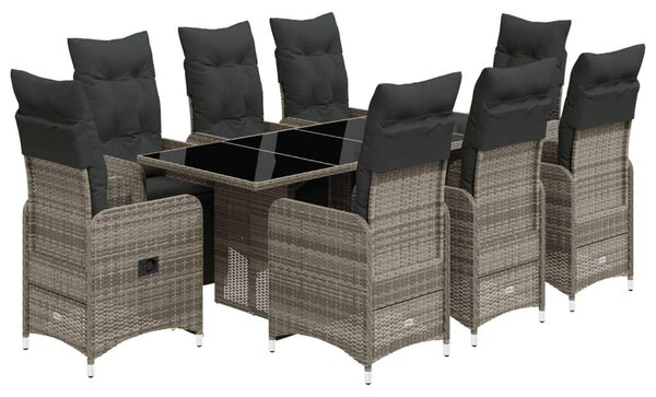 VidaXL Polyrattan Kerti Bútorgarnitúra - 9 Elemes