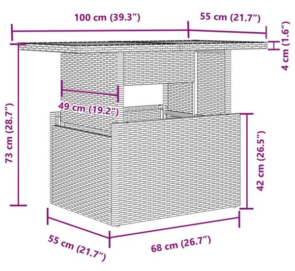 VidaXL 2 részes szürke polyrattan/akácfa kerti kanapészett párnákkal