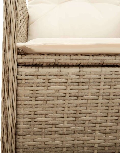 VidaXL Polyrattan Kerti Bútorgarnitúra - 7 részes - Bézs