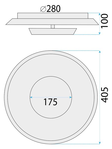 Toolight Szerszámlámpa, LED mennyezeti lámpa 40cm, 14W, APP1459, fehér, OSW-04189