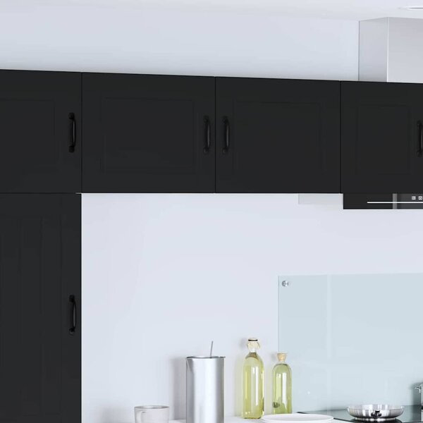 VidaXL Konyhaszekrény polcokkal 2 pcs Fekete 50 x 31 x 40 cm Faanyag