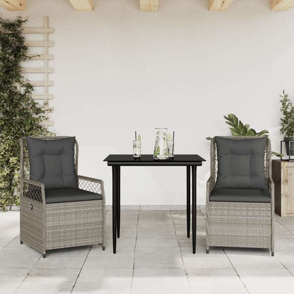 VidaXL Polyrattan Kerti Étkezőgarnitúra - 3 részes