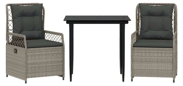VidaXL Polyrattan Kerti Étkezőgarnitúra - 3 részes