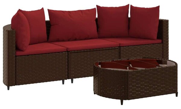 VidaXL Polyrattan Kerti Ülőgarnitúra - 4 részes, Barna