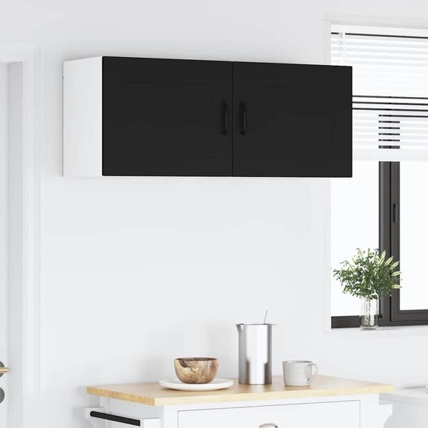 VidaXL Konyhaszekrény polcokkal 2 pcs Fekete 50 x 31 x 40 cm Faanyag