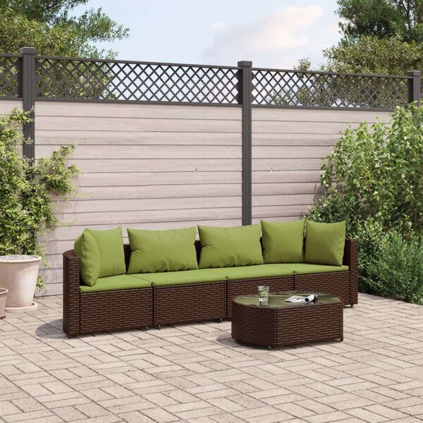 VidaXL 5 részes Polyrattan Kerti Ülőgarnitúra - Barna