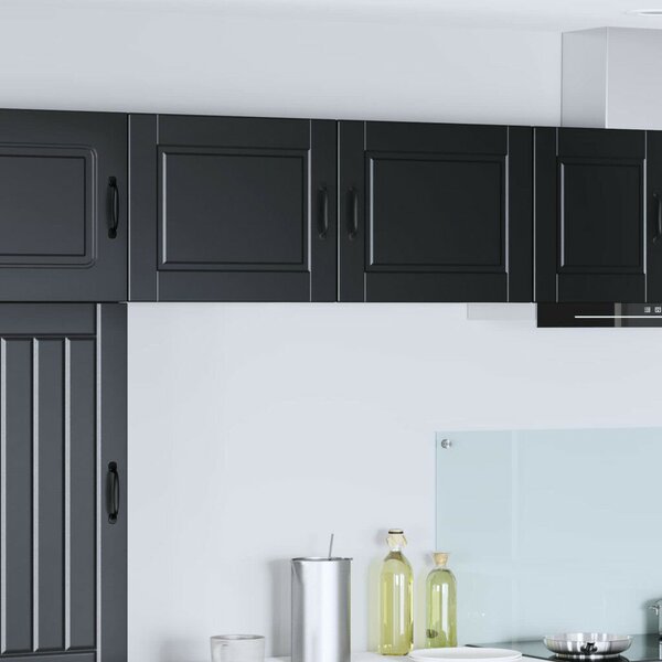 VidaXL Konyhaszekrény polcokkal 2 pcs Fekete 50 x 31 x 40 cm Faanyag