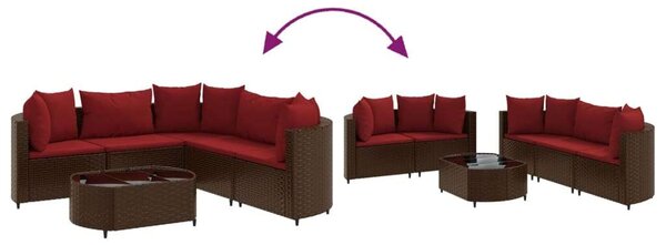 VidaXL Polyrattan Kerti Ülőgarnitúra - 6 részes - Barna
