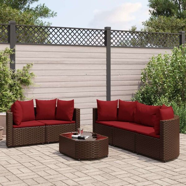 VidaXL Polyrattan Kerti Ülőgarnitúra - 6 részes - Barna