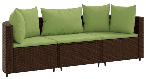 VidaXL Polyrattan Kerti Ülőgarnitúra - 3 részes - Barna