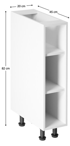 KONDELA Alsószekrény, fehér, AURORA D20P