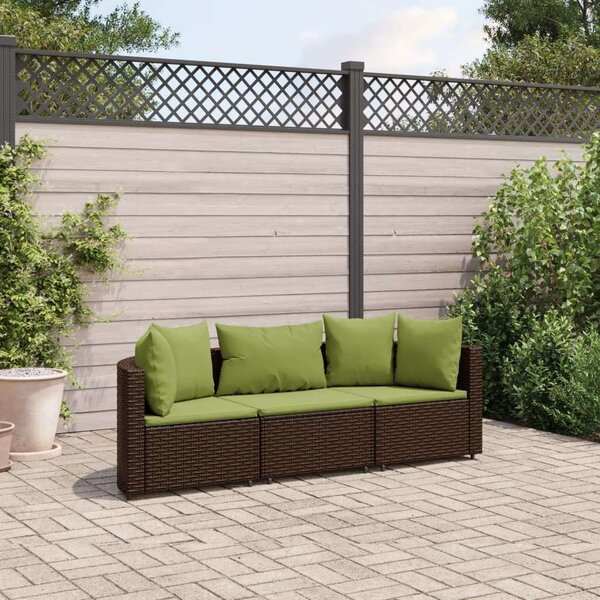 VidaXL Polyrattan Kerti Ülőgarnitúra - 3 részes - Barna
