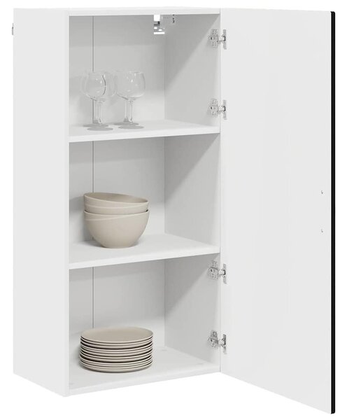 VidaXL Konyhaszekrény polcokkal Fekete 50 x 31 x 100 cm Faanyag