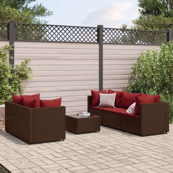 VidaXL Polyrattan Kerti Ülőgarnitúra - 6 részes, Barna