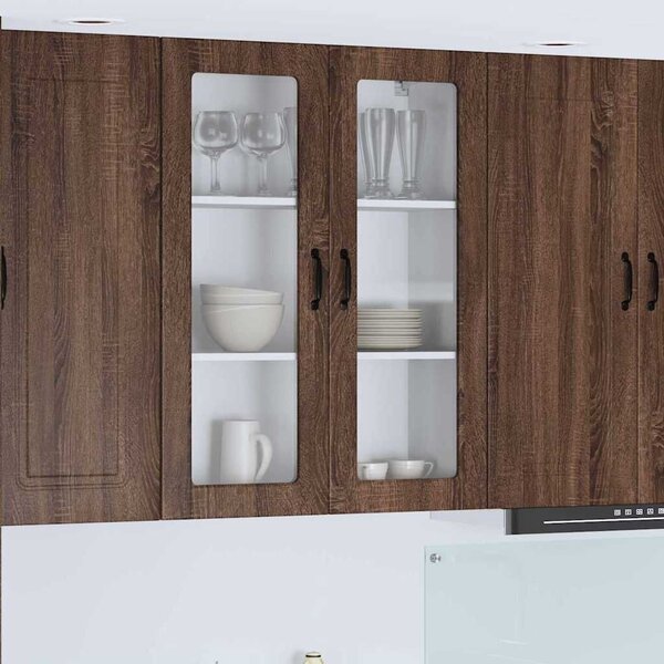 VidaXL Fali üveges szekrény PORTO Barna Tölgy 80 x 31 x 100 cm Faanyag