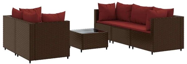 VidaXL Polyrattan Kerti Ülőgarnitúra - 6 részes, Barna