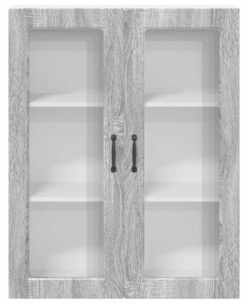 VidaXL Fali üveges szekrény PORTO Szürke Sonoma 80 x 31 x 100 cm