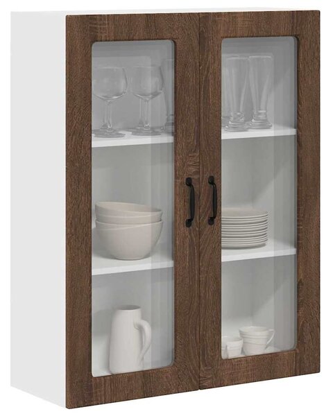 VidaXL Fali üveges szekrény PORTO Barna Tölgy 80 x 31 x 100 cm Faanyag