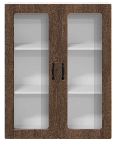 VidaXL Fali üveges szekrény PORTO Barna Tölgy 80 x 31 x 100 cm Faanyag