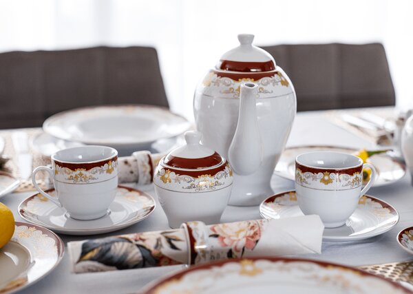 TEMPO-KONDELA GARIDA TYP 2, étkészlet, 57 db-os szett, porcelán