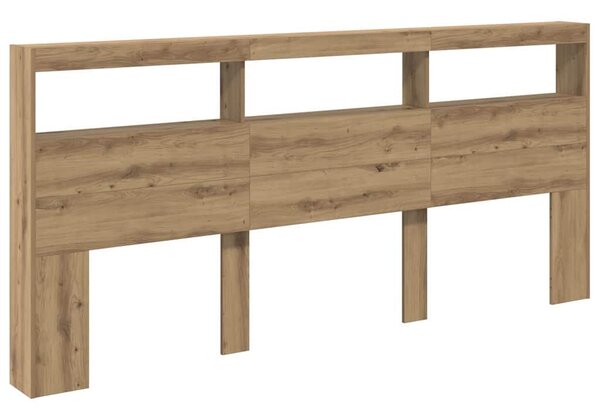 VidaXL Fejtámla polcokkal Artisan tölgy 220 x 17 x 102 cm Faanyag